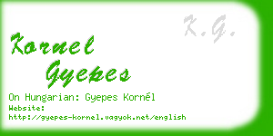 kornel gyepes business card