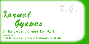 kornel gyepes business card